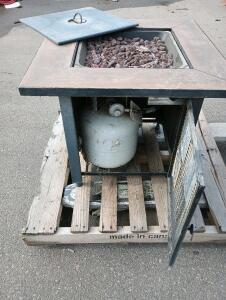 Patio Gas Operated Fire Pit With Concealed 5 Gallon Propane Tank Top Is 30" Square And 25 1/2" Tall