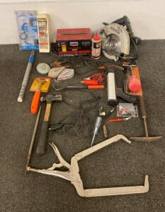 CRAFTSMAN Sawmill, CENTURY Ship Auger, (2) Chalk Line Reel, Chalk Refill, Clamps, Welding Chipper AND MORE.