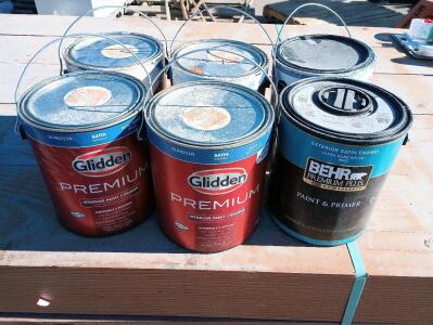 (13) Cans 1/2 -3/4 Full Of Behr Premium Plus And Glidden Premium Paint, Mixed Colors