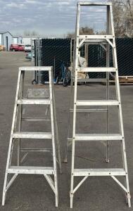 (2) Aluminum Step Ladders, 5&rsquo;9&rdquo; & 3&rsquo;10&rdquo;