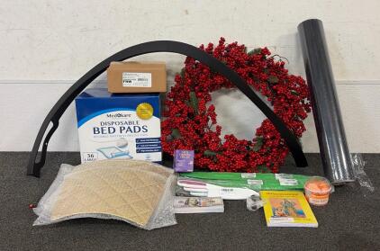 BRAND NEW PRODUCTS!!! Including (1) Medokare Disposable Bed Pads, (1) Set Of 3 Kids Knifes, (1) Gold Tree Collar, And So Much More!!!