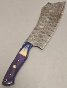 Custom Damascus Steel Chefs Cleaver