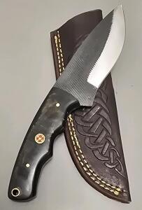 Carbon Steel Custom Hunting Knife W/ Leather Sheath