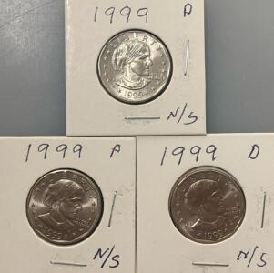 (3) 1999 U.S. Susan B. Anthony Dollars