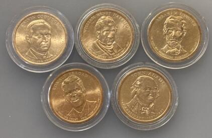 (5) Collectable U.S. Mint's Presidential $1 Coins