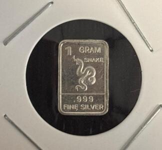 &ldquo;Snake&rdquo; 1G .999 Fine Silver Bar