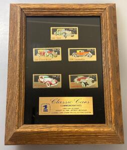 1988 Classic Cars Stamp Pins Commemoratives &ldquo;First Day Of Issue&rdquo; Collectors Edition