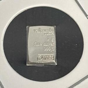 Valcambi Suisse 1G .999 Fine Silver Bar