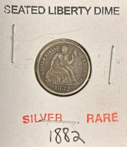 RARE 1882 Silver Seated Liberty Dime