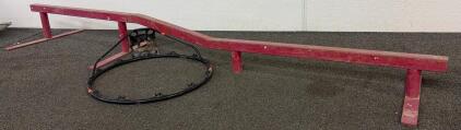(1) Black Metal Basketball Hoop And (1) Metal Skateboarding Rail