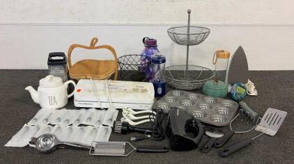 (1) FoodSaver Vac 1050 Vacuum Sealer, (1) Ceramic Tea Pot From B Harbor Collection, (1) Black And Decker Hand Mixer, And So Much More!!!
