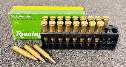 Box Of Remington 22-250 55 Grain. Ammunition
