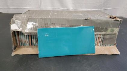 (3) Box of Blue Tile 8"x4"