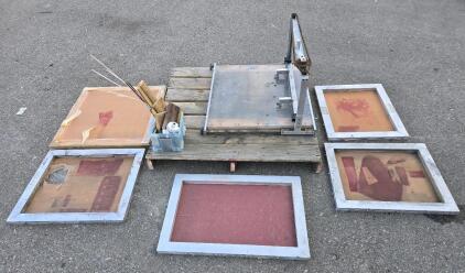 Manual Screen Printing Machine w/ Accessories