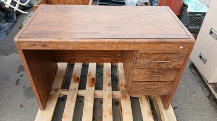 Wooden Desk W/ 2 Drawers -44"L x24"W x29"H & Wooden 2 Drawer Organizer -15"L x24"W x29"H