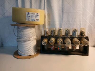 (1) 24 Cup Organizer W/ Nails, Screws And More (1) Roll Of 18 AWG Electrical Wire (1) Astros Sill Seal 5.5"x50'