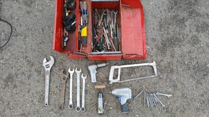Mac Tool Fold Out Tool Box W/ Assorted Wrenches And Pneumatic Power Tools