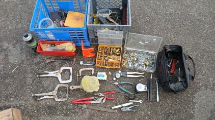 Assorted Tools And Brass Fittings