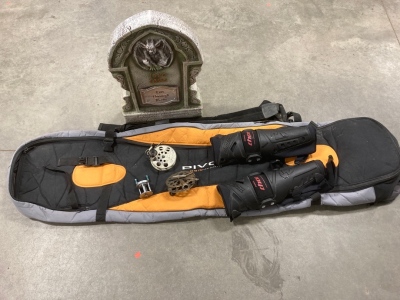 Shin Guards, Board Bag, Fishing Reels, & More