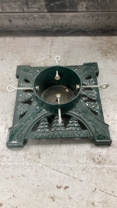 14” x 14” Cast Iron Christmas Tree Stand Enameled Green