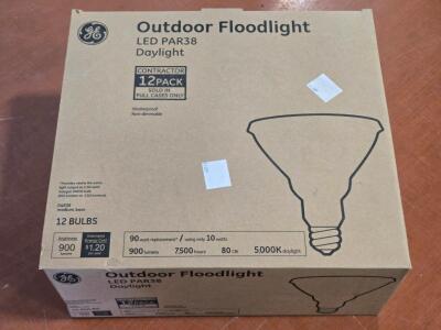 *New* GE Outdoor Floodlight LED Par38 Daylight - Contractor 12-Pack