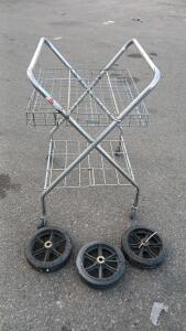 (3) 10" Utility Wheels (1) Metal Cart W/ Wheels - 22"L x28"W x36"H