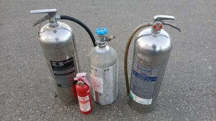(2) 2 1/2 Gallon Fire Extinguisher (1) Super "6" Fire Extinguisher (1) Aluminum CO2 Tank