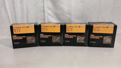 (4) 5lb Box Of Starborn Gold Star Drive 10x4" Construction Screws