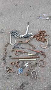 Assorted Binders, Hooks And Chains