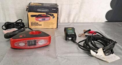 (1) 12V Auto Defroster W/ Light & (1) Battery Tender Jr, 12V/800mA Automatic Battery Charger