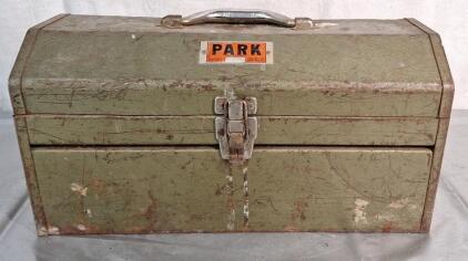 (1) Metal Toolbox W / Upper Tray & Assorted Hand Tools