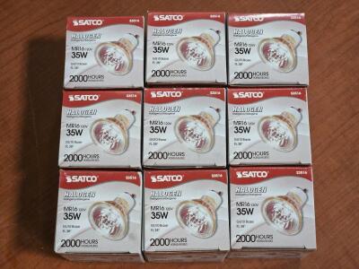 (9) *New* Satco Halogen MR16 120V 35Watt Bulbs