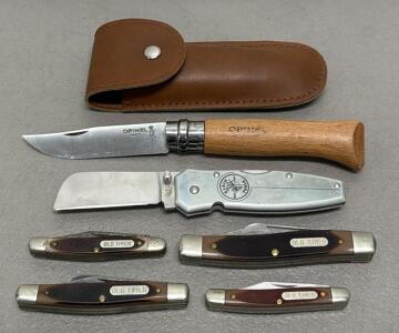Opinel No. 8, Klein Tools, Old Timer Pocket Knives Set