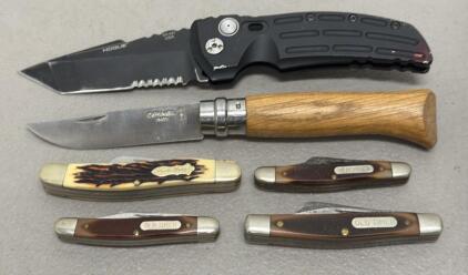 Hogue EX-A01 Tactical Folding Knife, Opinel & Old Timer Heritage Collection