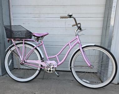 Schwinn 26" Windwood Cruiser Style Bike w/ Basket, Baby Pink