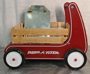 (1) Radio Flyer Classic Walker Wagon &ndash; Wooden Baby Walker For Toddlers, (1) Small Mirror & (1) Scentsy Outlet Warmer