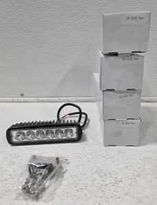 6 LED Light Bar, 18W, 12-24V DC, Spot Beam, 1800 Lumens, IP67