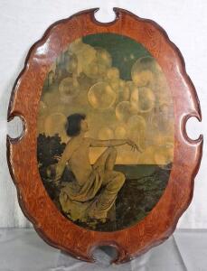 (1) Retro Vintage Print "Air Castles" By Maxfield Parrish On Wooden Backing
