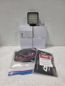 (4) LED Work Light, 16 LEDs, 48W Power, 4000-5000 Lumens, Voltage Compatibility 10-30V DC, Bracket Mount (1)Rigid Wiring Harness Compatible W/ D-Series, D-SS & SR-Q Series Please Inspect Photos and In Person