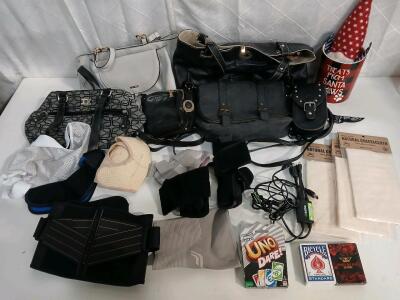 (6) Assorted Women's Purses (8) Assorted Medical Braces & More