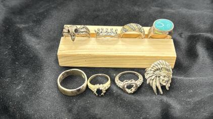 Lot Of (8) .925 Silver Rings