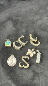 Assorted Lot Of 925 Silver Jewelry - Earrings & Pendants