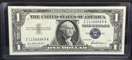 (Crisp) 1957 US One Dollar Silver Certificate, Serial Z11068969A