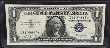 1957 One Dollar Silver Certificate, Serial Z11068968A, USA