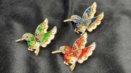 (3) Beautiful Hummingbird Pins