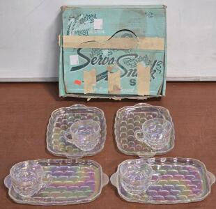 Vintage 8-Piece Anchor Hocking Serva-Snack Crystal Set