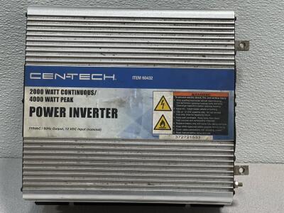 Cen-Tech 2000 Watt Continuous/4000 Watt Peak Power Inverter. This product is an electronic device that converts DC (direct current) electricity from a battery into AC (alternating current) electricity for household appliances. <br/>Brand: Cen-Tech<br/>Mod