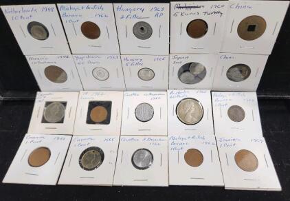 (1) 1946 Mexico 10 Centavos Coin (1) 1965 Hungary Five Filler (1) 1948 Netherlands Ten Cent And Other Foreign Coin Currency