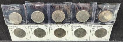 (4) 1973-1974P Kennedy Half Dollar Coins (6) 1972-1991D Kennedy Half Dollar Coins