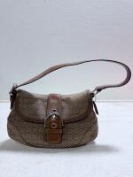 Coach Shoulder Bag, Canvas with Leather Trim, Serial B0394-F11209